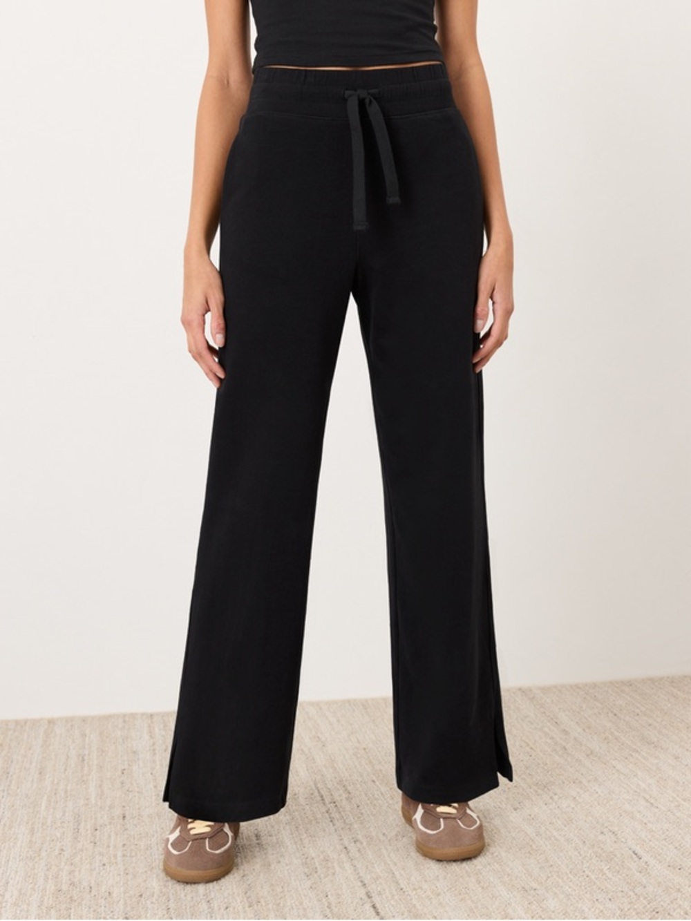 Pact Organic Cotton Wide-Leg Lounge Pants Black - Small